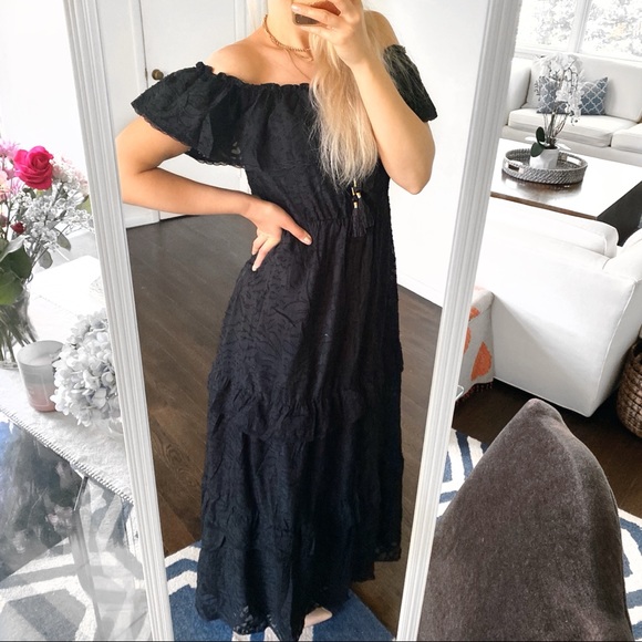 🖤 CATHERINE MALANDRINO ELECTRIC GARDEN BLACK MAXI - Picture 7 of 14